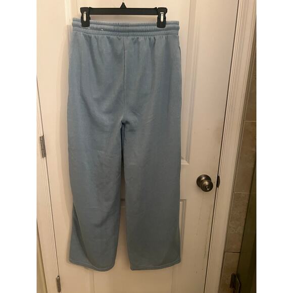 Reflex Blue Drawcord Wide Leg Sweatpants Pockets M School Academia Sporty Lounge - Picture 2 of 9